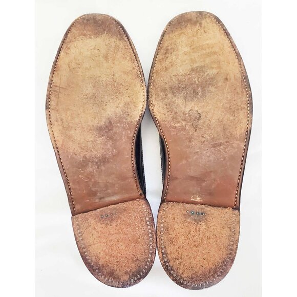 Vintage Florsheim Mens Wingtip Oxford Dress Shoes Black Leather 4 Nail. 11.5 B - Picture 9 of 12